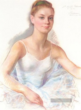 Porträt einer Ballerina muriel belmondo 1962 Russische Balletttänzerin Ölgemälde